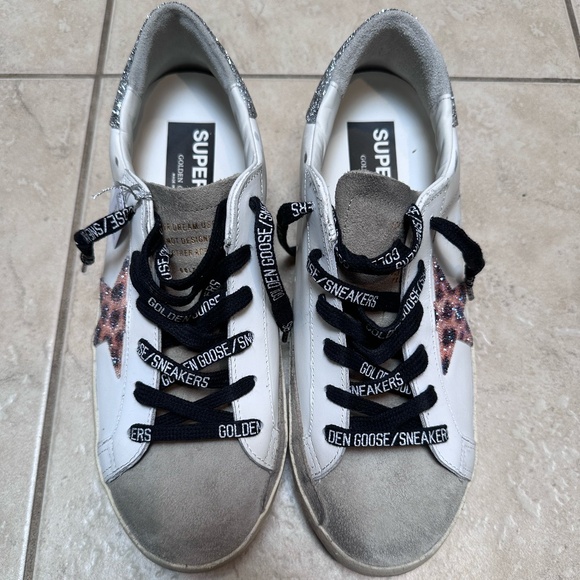 Golden Goose - Women's Super-Star LTD w/Leopard Print and Swarovski Crystal Star - Picture 10 of 10